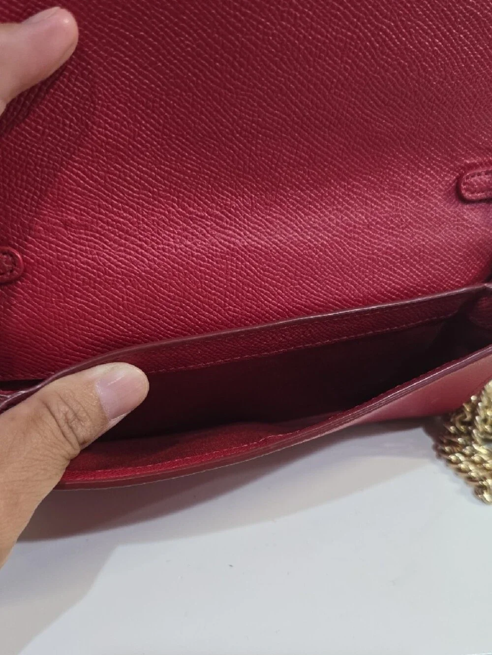 Coach Pink Crossbody Wallet with Gold Chain Strap